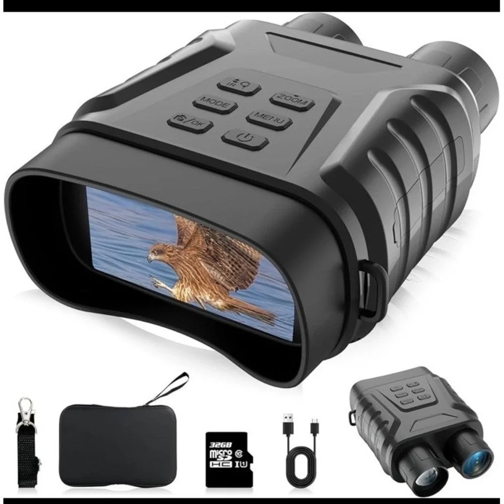 Digital Night Vision Binoculars Infrared IR Viewer w/ USB Cable Strap Manual